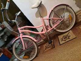 Rower różowy miejski dla dziewczynki jak nowy