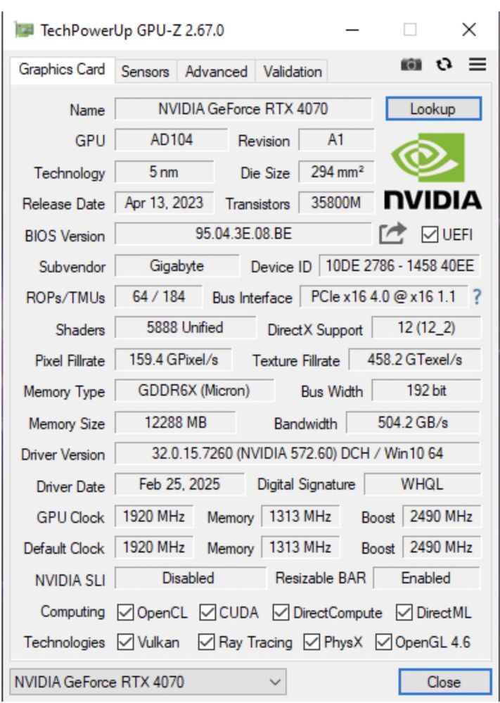 Відеокарта Gigabyte GeForce RTX 4070 WindForce OC 12G