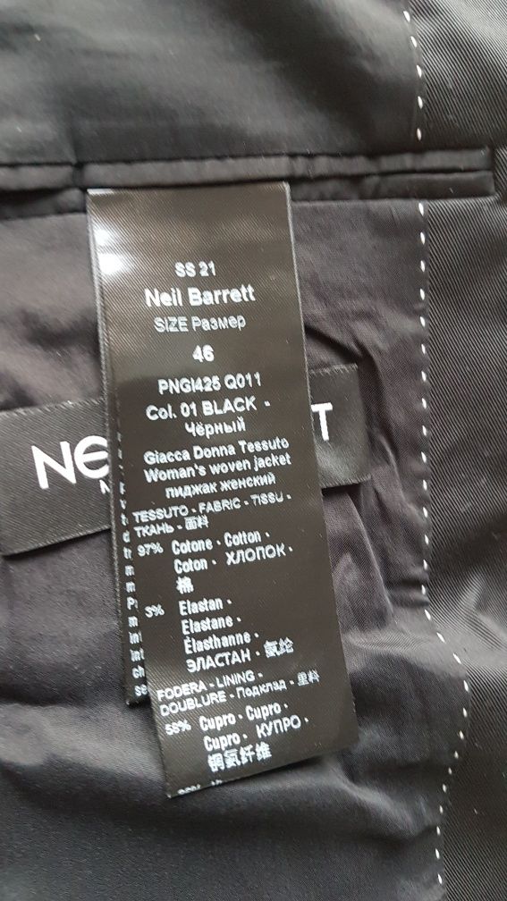 Neil Barrett Giacca Donna Tessuto damski blazer żakiet marynarka L 40