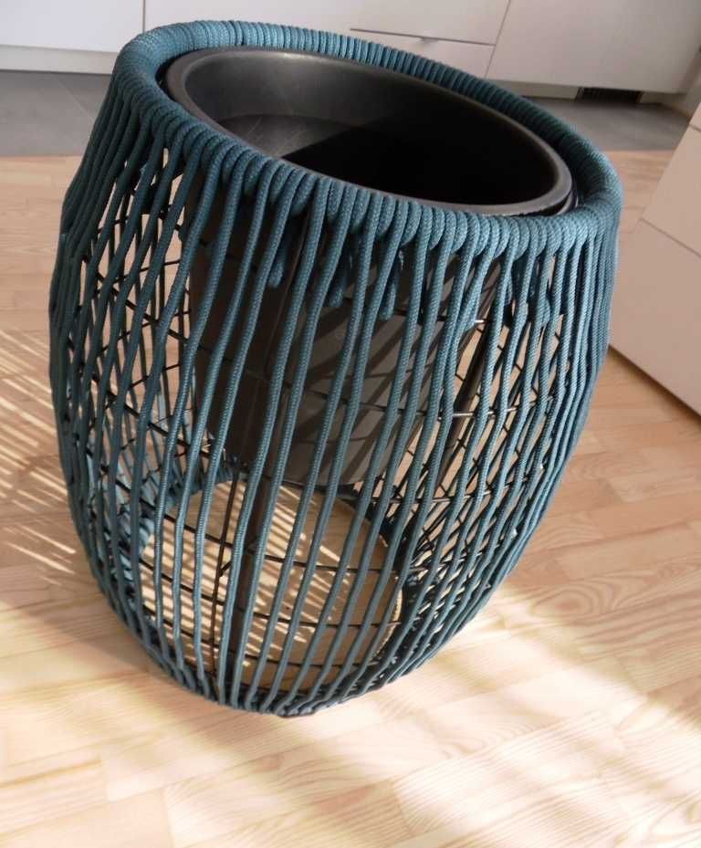 Duży oryginalny kwietnik TKMaxx turkus/ butelkowa zieleń 50 cm x 40 cm