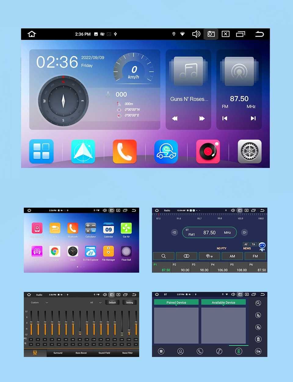 Radio FM RDS CarPlay Android GPS MP3 DVD USB WiFi Skoda Octavia 2 II