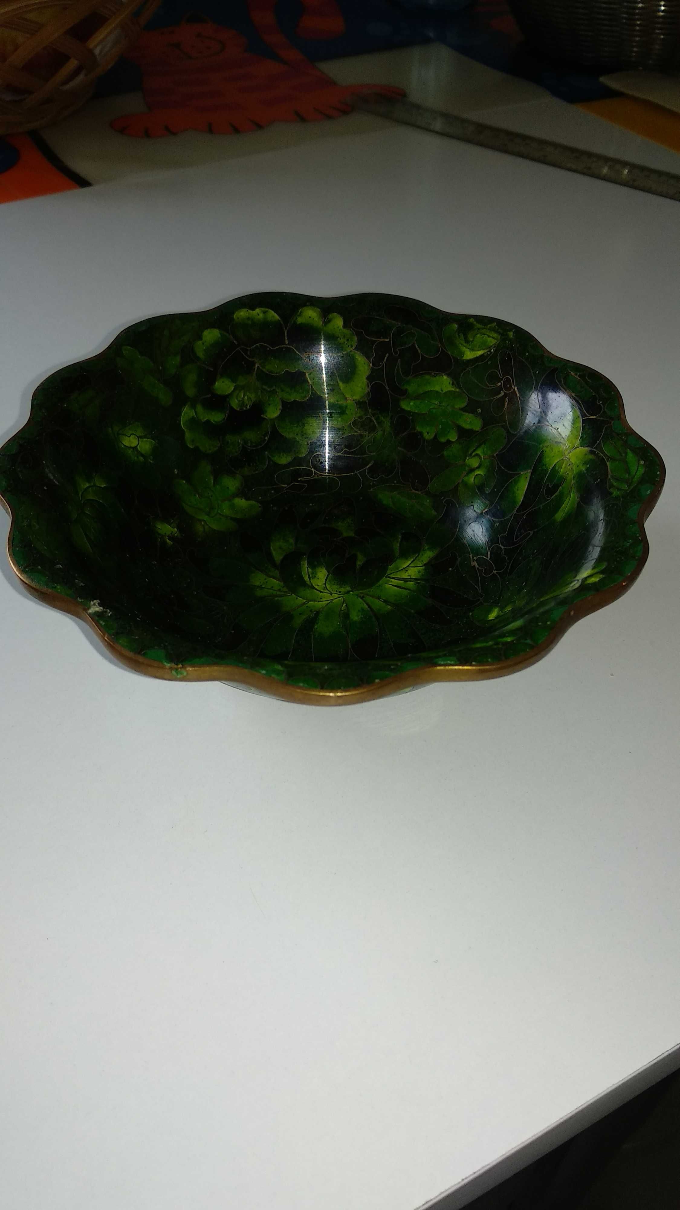 Jarra e taça de cloisonné década de 1950