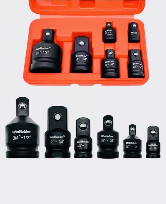 Набір 6 перехідників адаптер ударний ключів для головок 1/4 3/81/2 3/4