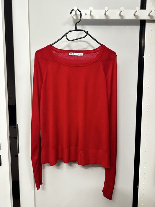 Czerwony sweter damski ZARA r.36