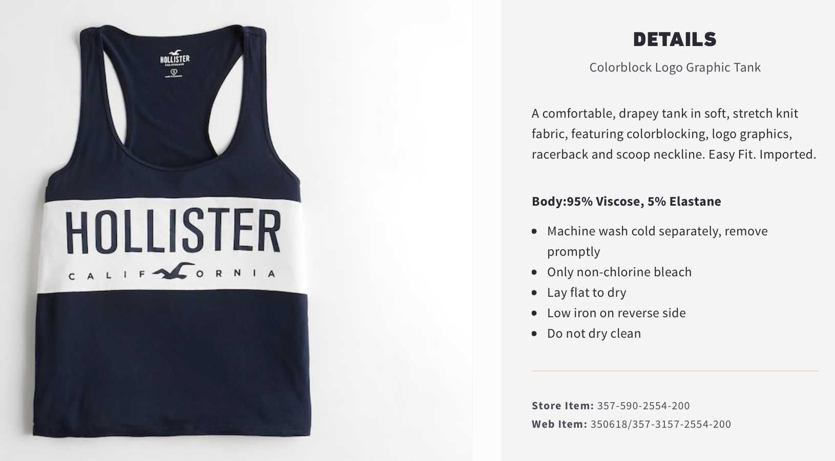 T-shirt Hollister Co. Top-Tank size S