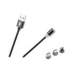 Kabel USB magnetyczny microUSB USB-C Lightning 1m