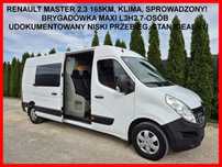 Renault Master 2.3 165KM  Brygadówka Dubel Kabina Maxi L3h2 , 7-osób, Klima, Sprowadzony, TOP!