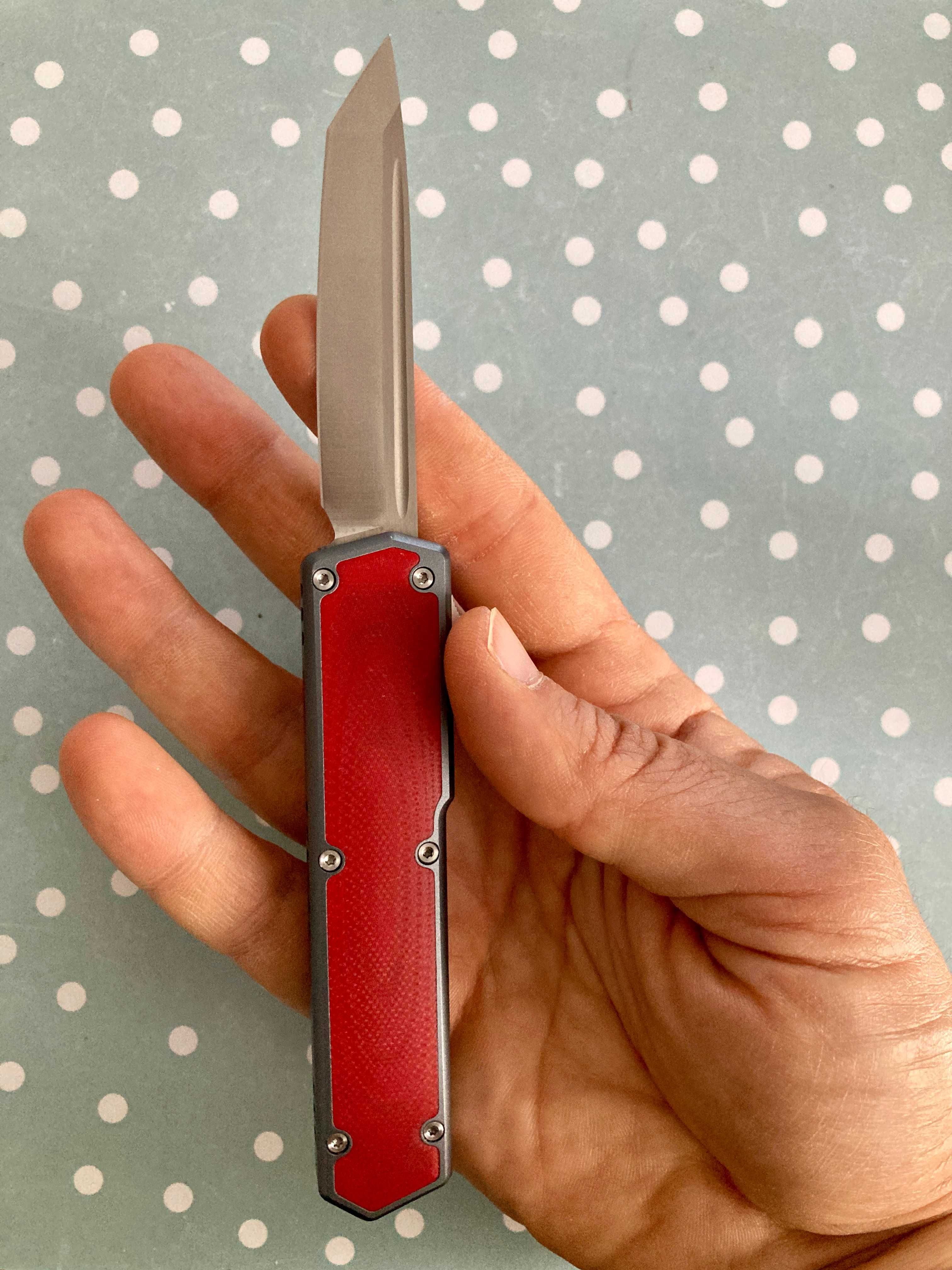 Nóż OTF - TacKnives TAKCOM Vigor V2 154CM Aluminium/G10 inlay