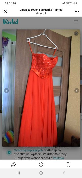 Długa czerwona Sukienka rozm. 38