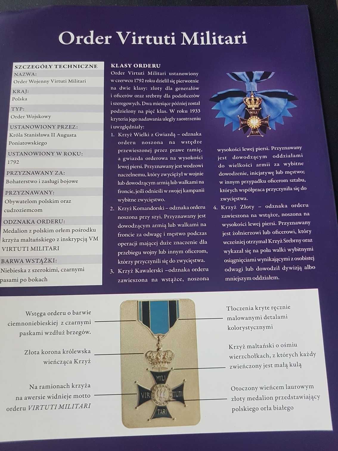 Order Virtuti Militari arcydzieło  z certyfikatem autentyczności