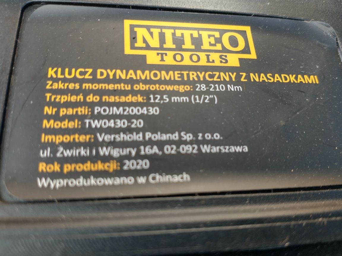 Nowy klucz dynamometryczny 28-210 nm + nadadki