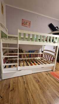 Dziecięce łóżko piętrowe, drewniane