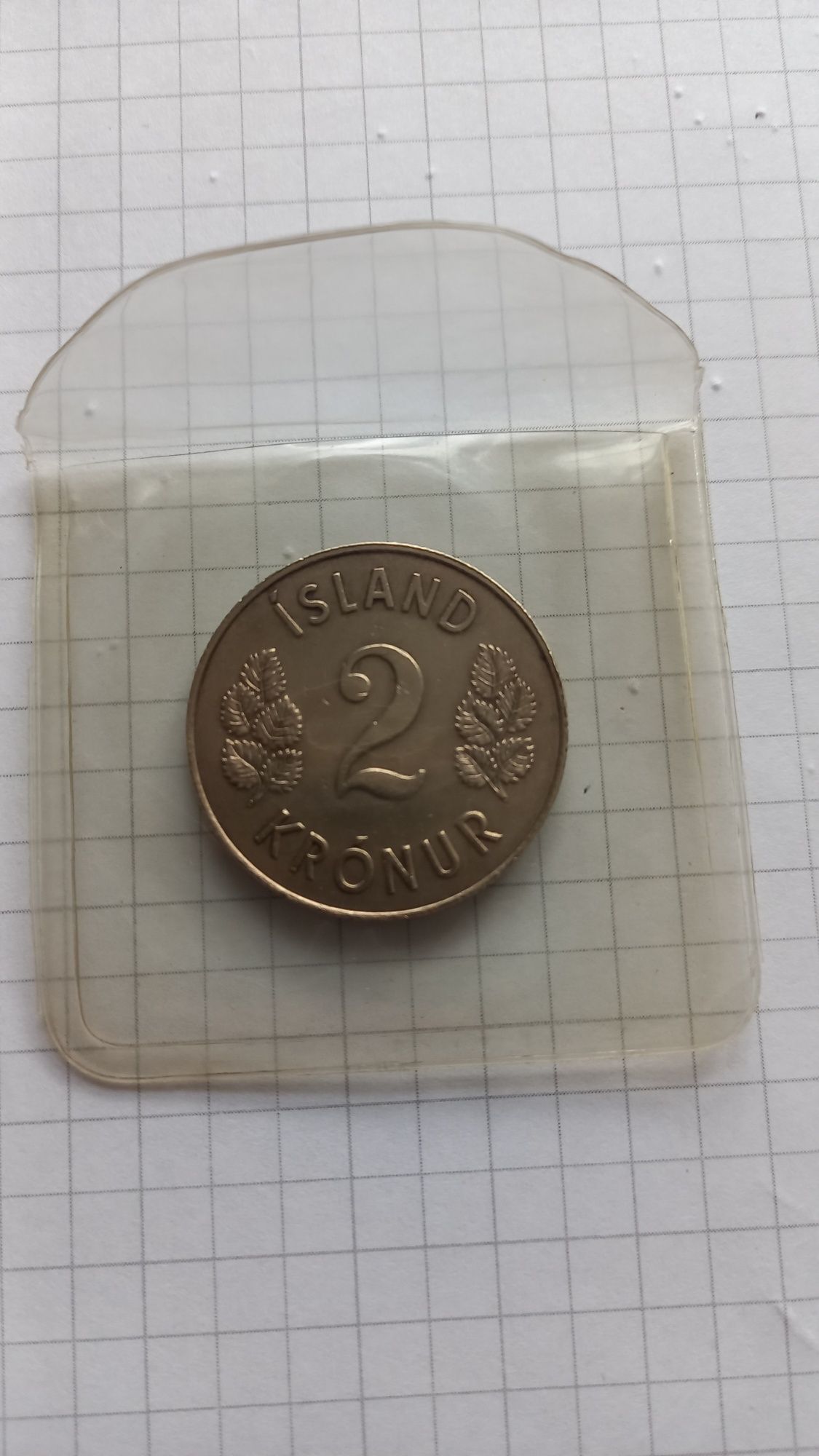 Монета 2 Island kronur 1963