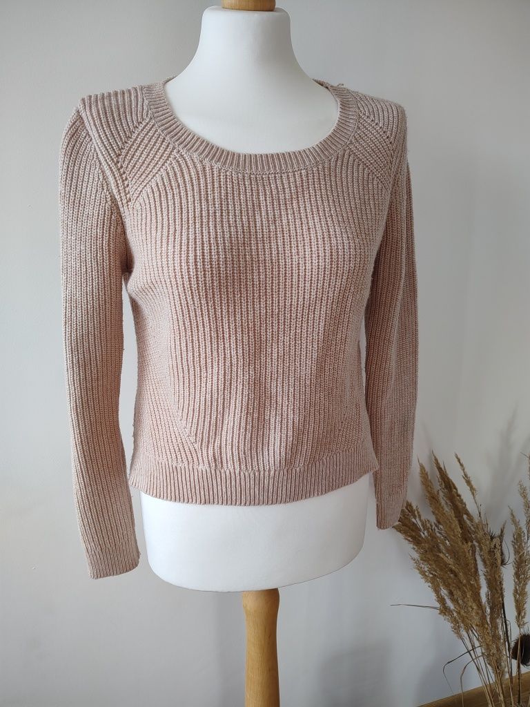 Beżowy sweter 50% bawełna, na codzień, Andy&Lucy Paris rozm S