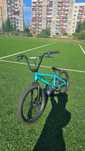 Rower bmx niebiesko zielony