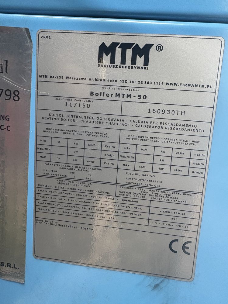 Piec palnik CTB 80 MTM