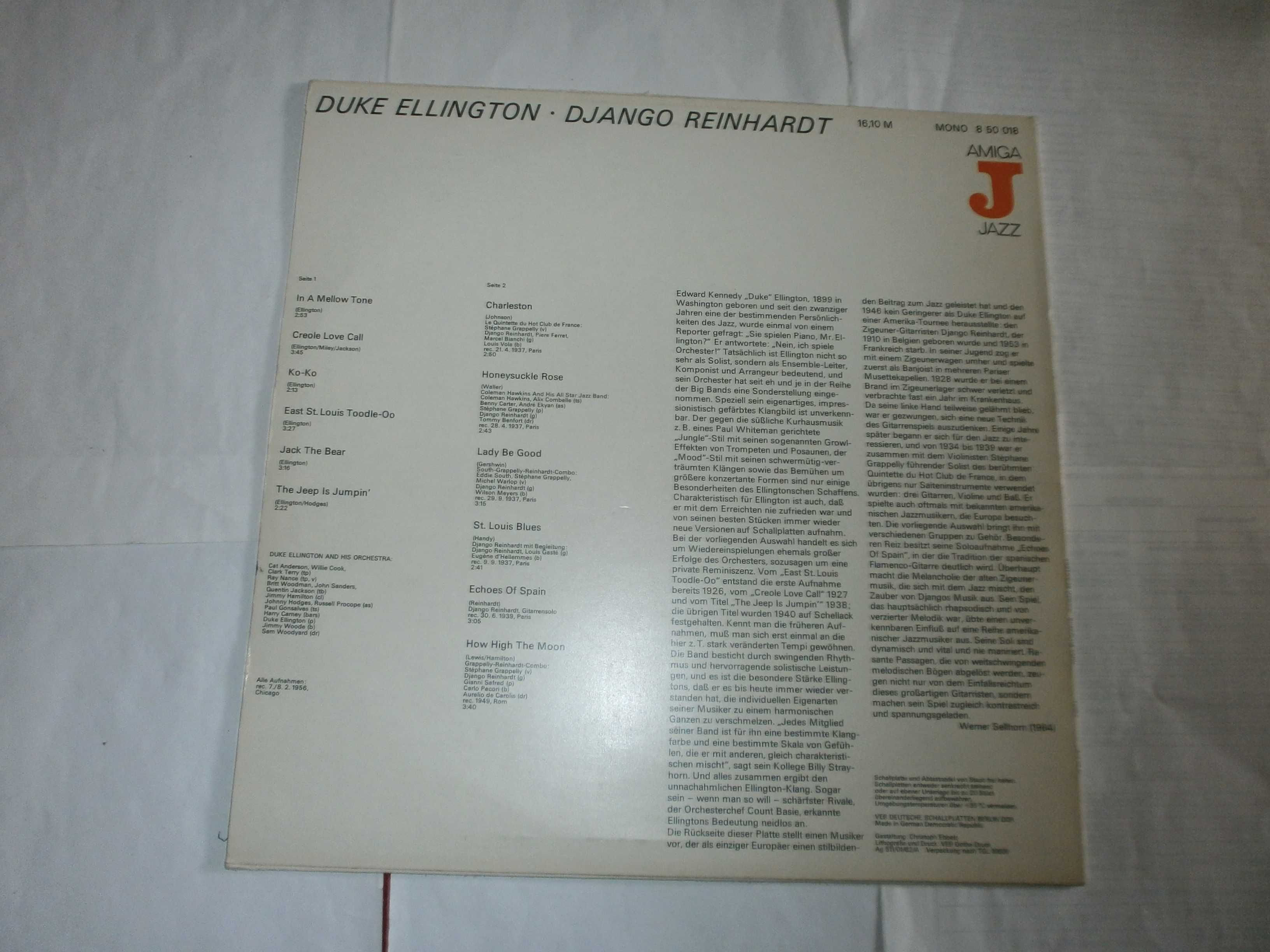Duke Ellington  Django Reinhardt -   AMIGA ‎– 8 50 018