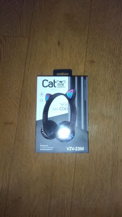 Наушники детские с светящимися ушками котика