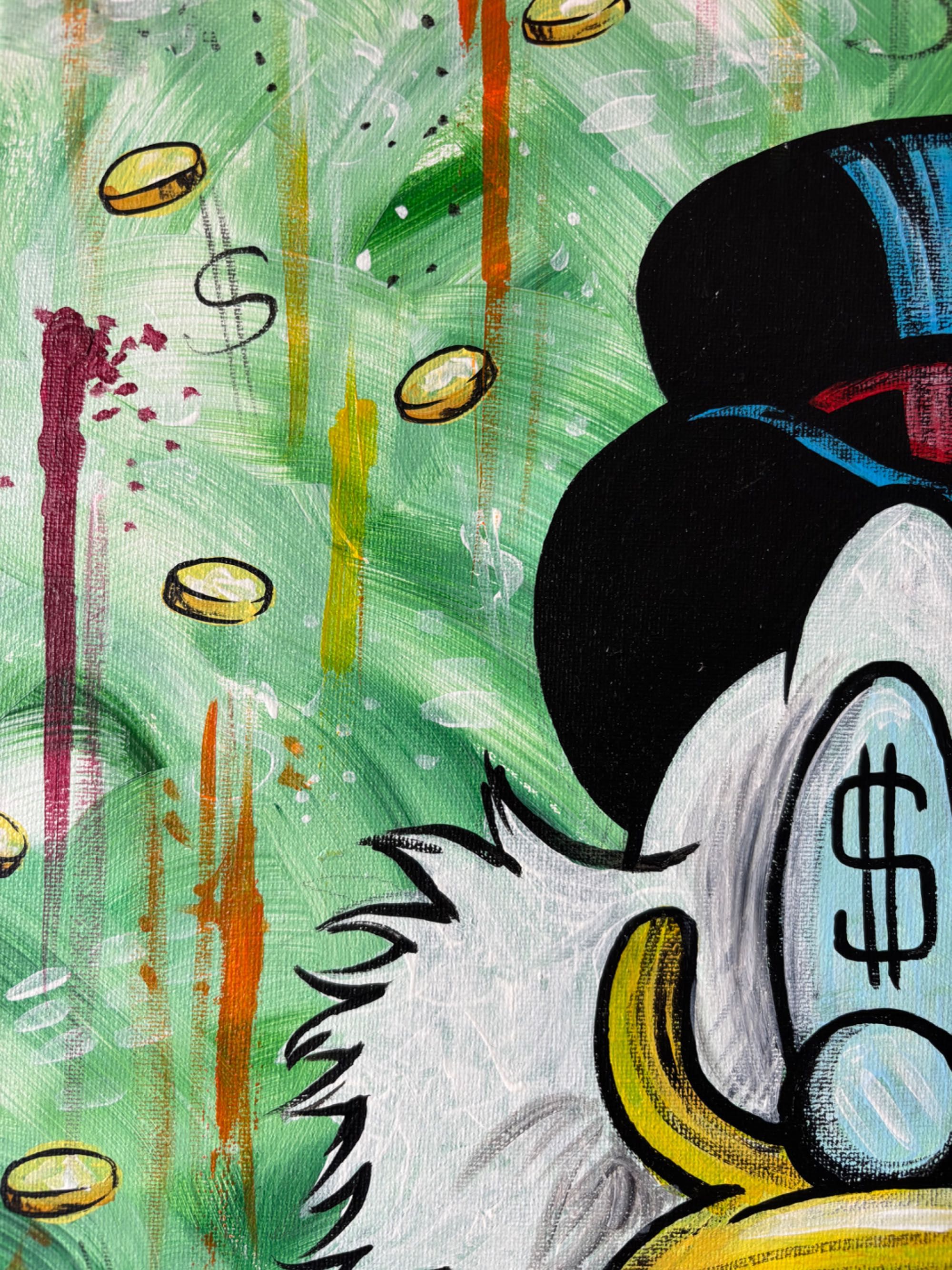 Energetyczny pop-art obraz “Scrooge Mcduck”, ręcznie malowany