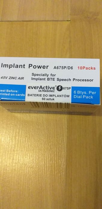 Baterie implant Power active ever 60 sztuk. Procesory mowy