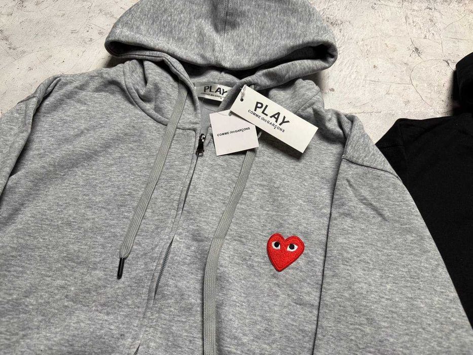 ‼️РОЗПРОДАЖ‼️ Зип худи Comme Des Garcons PLAY | Сіра та чорна |