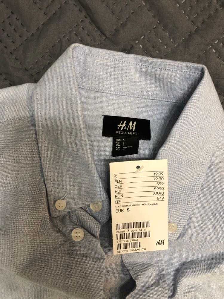 NOWA koszula męska H&M Regular Fit - rozmiar S! Z metką! 100% bawełna.