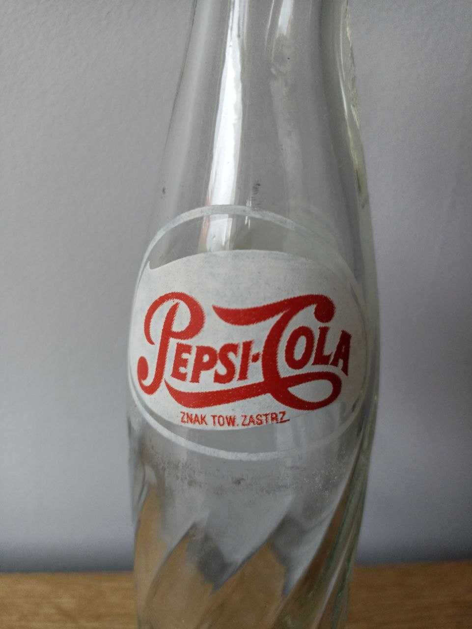 Butelka Pepsi Cola vintage design dekoracja PRL lata 70 szkło 0.25l