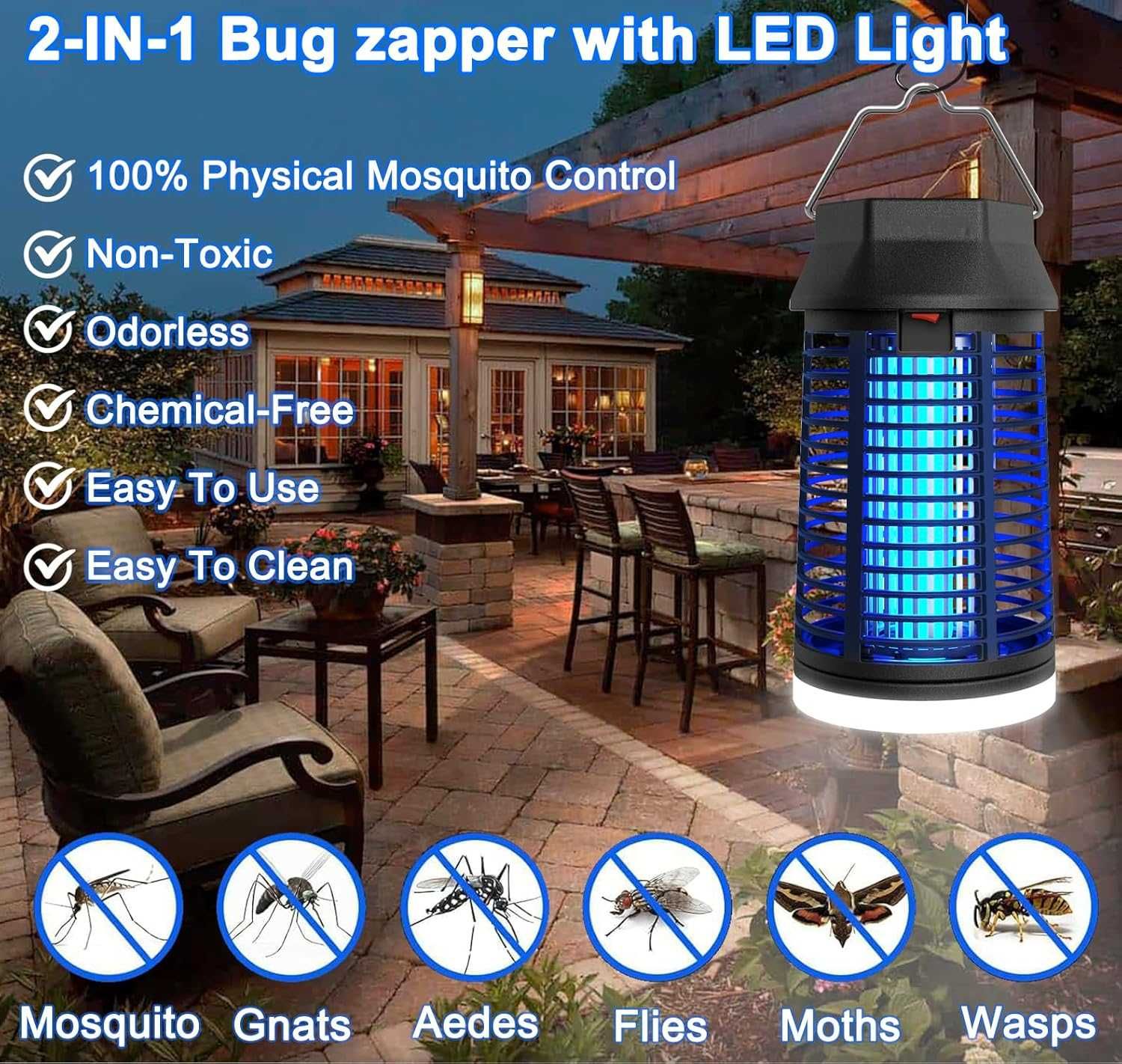 1361. Lampa przeciwko komarom, molom, muchom, osom Bug Zapper  18W