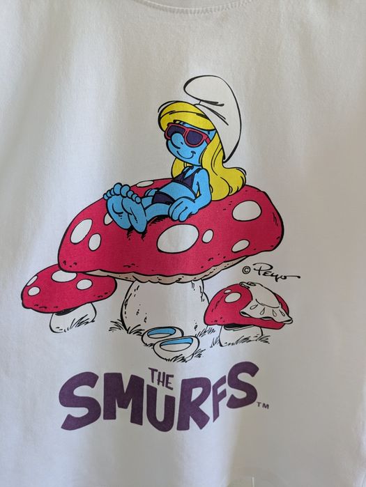 Koszulka bluzka Smerfy Smerfetka * biała * 140/146