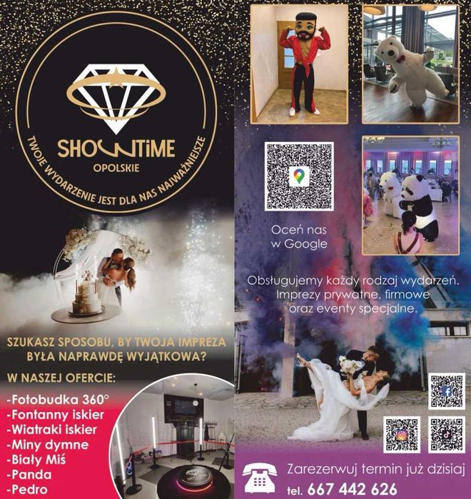 Fotobudka 360, Maskotki, Wiatraki Iskier, Fontanny Iskier, Miny Dymne