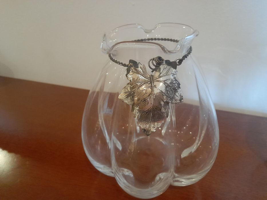 Jarras em cristal com parra em prata laminada