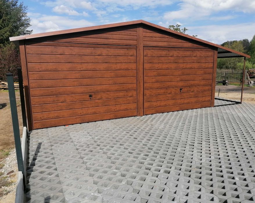 Premium GARAŻ  Złoty dąb  6x5 Dowóz i montaż Profil ocynk