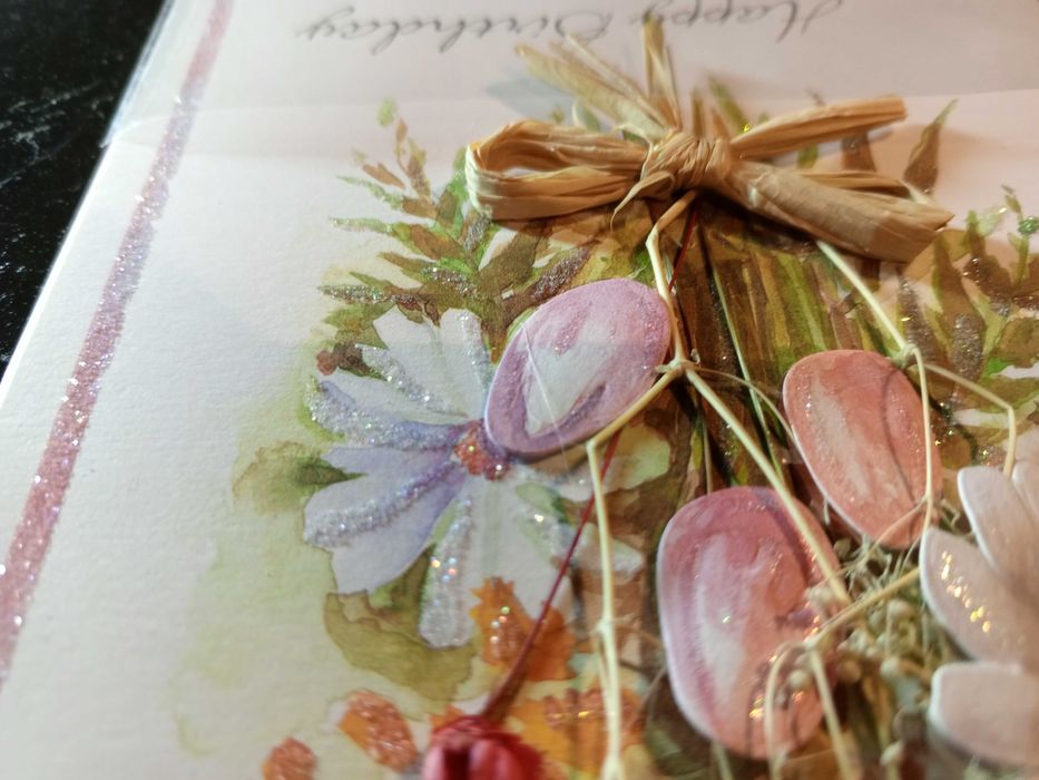 Открытки ручной работы флористические цветы с конвертом 14 на 21 см.