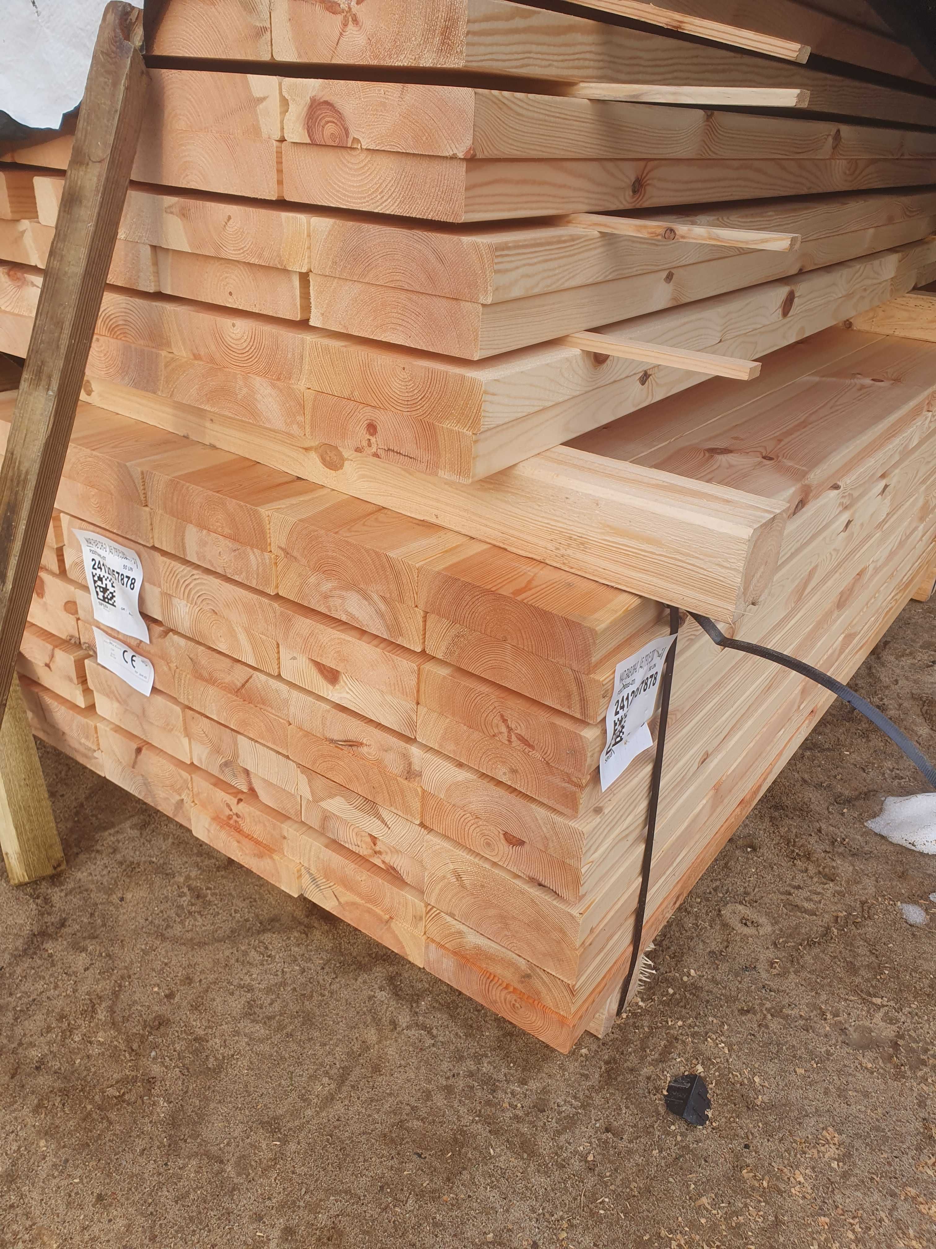 Drewno konstrukcyjne suche strugane 45x195 sosna c24