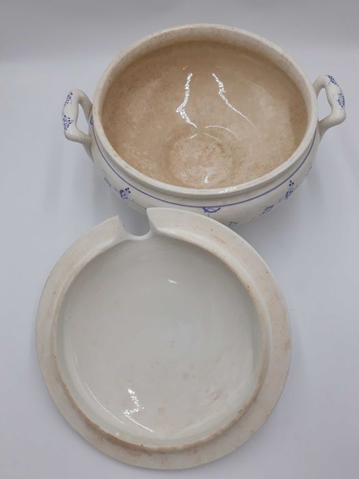 Waza Aluminia Royal Copenhagen słomiankowe kobaltowe kwiaty strohblume