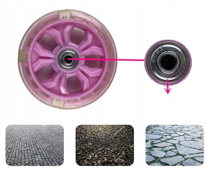 Kółka podporowe boczne do roweru 12-20 z LED uni kolorowe świecące