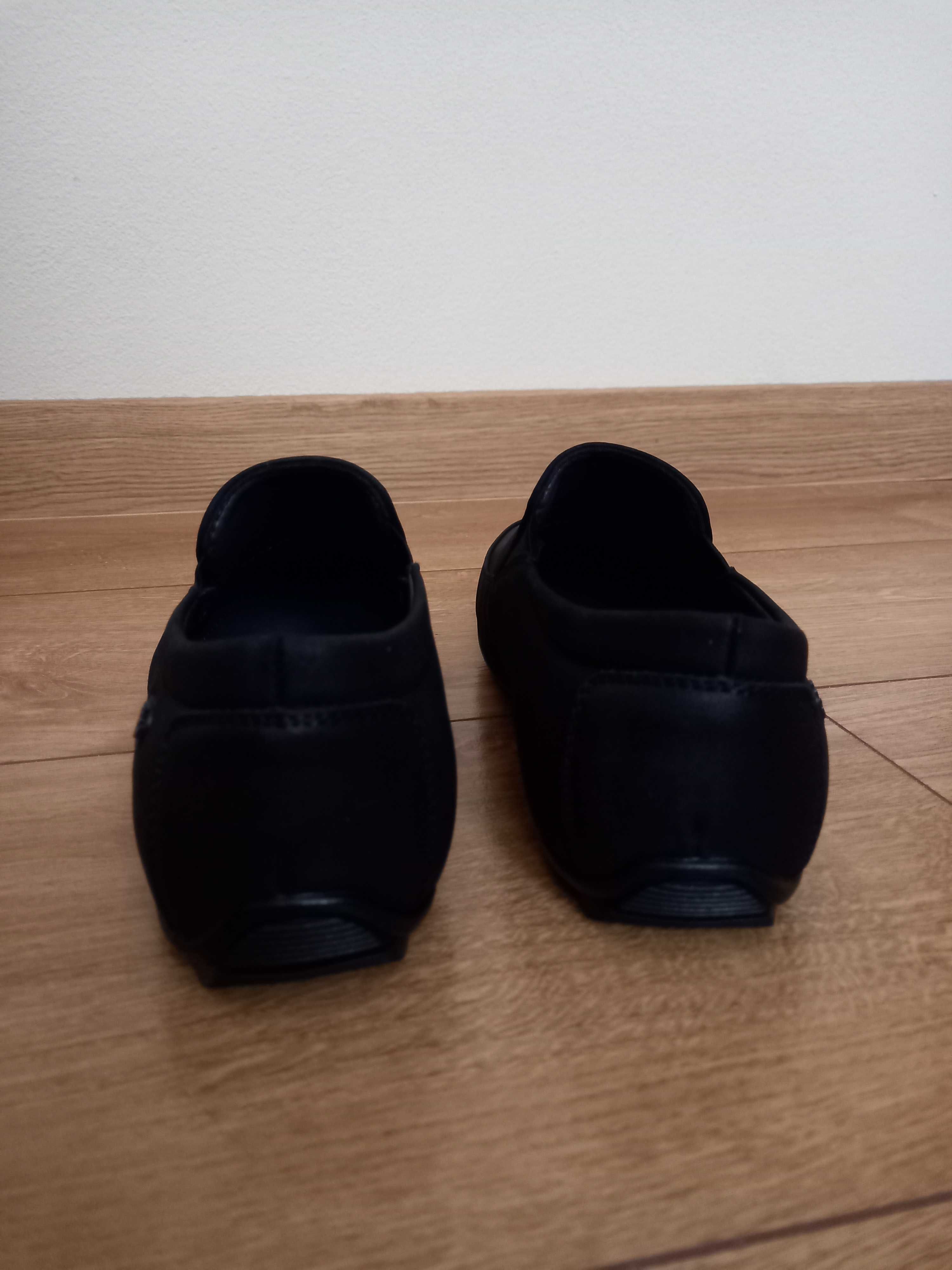 Czarne, eleganckie buty wizytowe, mokasyny Wojtyłko rozm 38