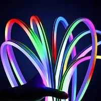LED неон гнучкий адресний смарт 12В16Вт IP65 RGBIC силікон 6x12мм