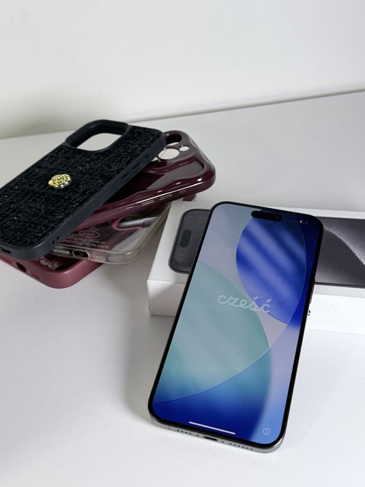 Iphone 15 pro max black titanium 256GB stan bardzo dobry gwarancja