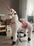 Konik mechaniczny pony koń biały jednorożec różowy dla dziewczynki