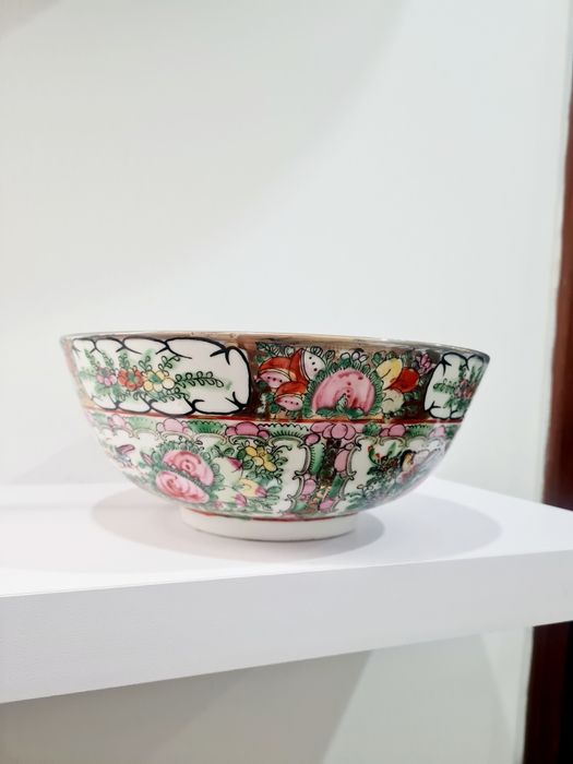 Taça antiga decorativa porcelana chinesa