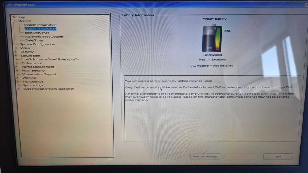 Laptop Dell Inspiron 15 5567 Win10 15,6'' 8GB i3-6006u SSD 256GB