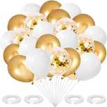 Balony złote, białe, złote, 60 sztuk, 30 cm, złote balony