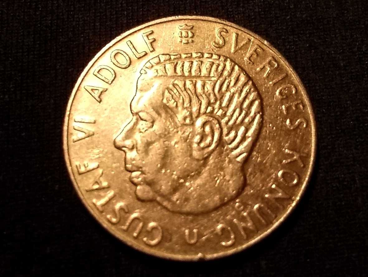 Moneta - 1 Korona - 1973r. - Gustaf VI Adolf Sveriges Konung (Szwecja)