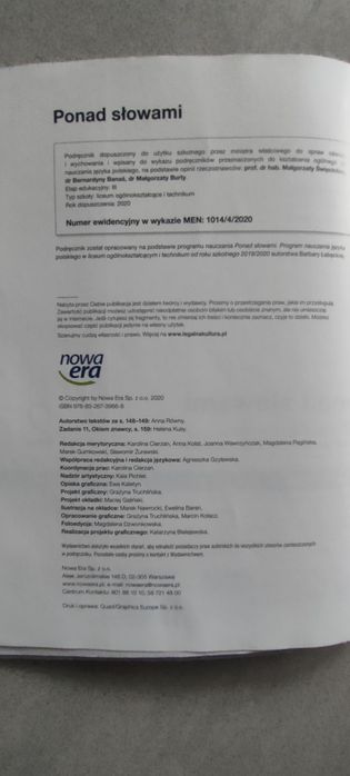 Ponad słowami 2 zakres podstawowy i rozszerzony cz. 2i rozszerzony Now