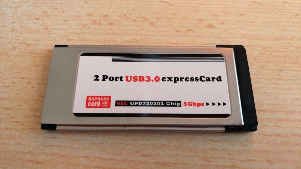Placa Express Card 34 mm USB 3.0 com hub 2 portas para portátil