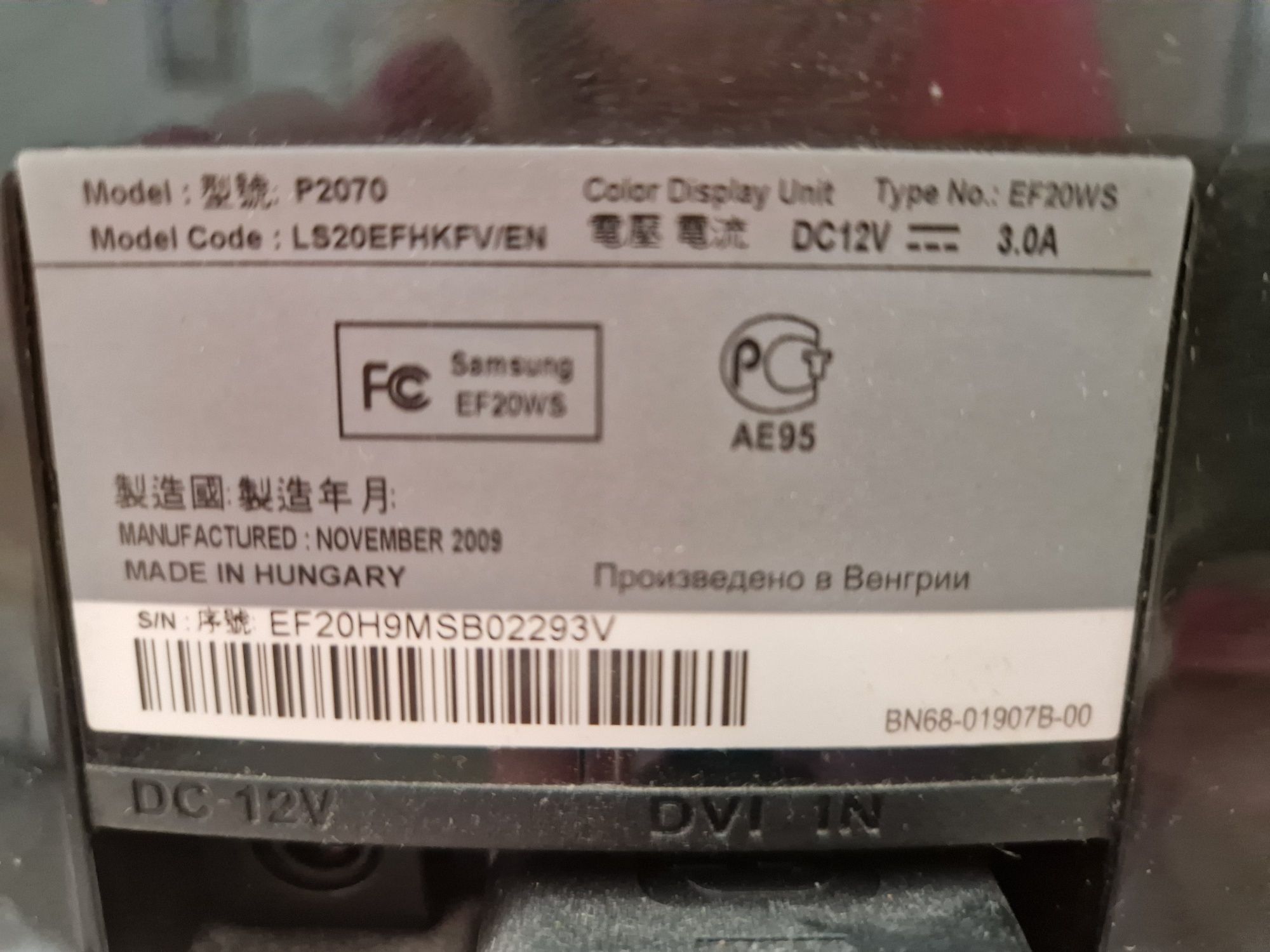 Monitor Samsung EF20WS