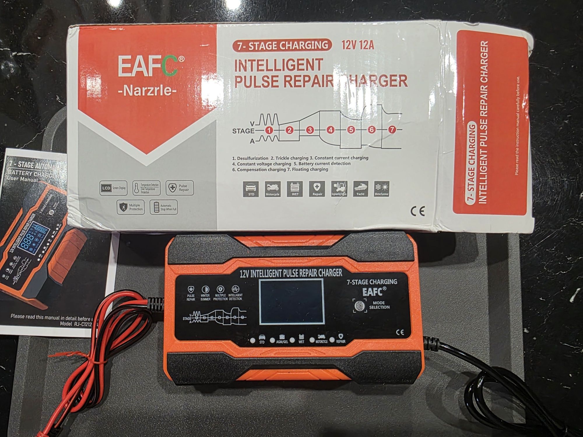 Prostownik mikroprocesorowy elektroniczny 12v 12a  z funkcją naprawy