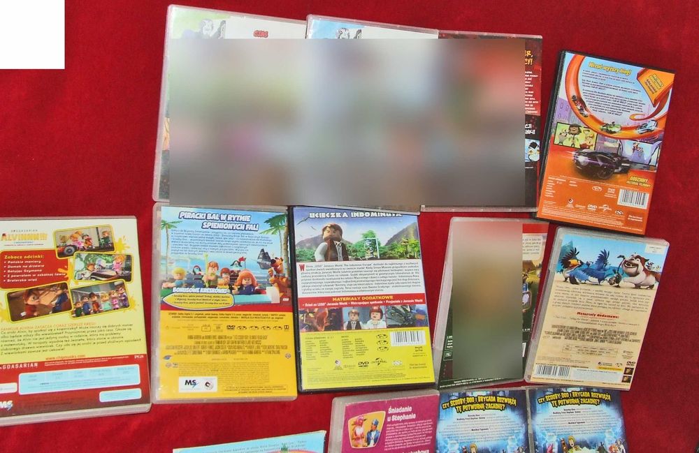 DVD dla dzieci zestaw:  Alvin, Rio, Lego, Scooby