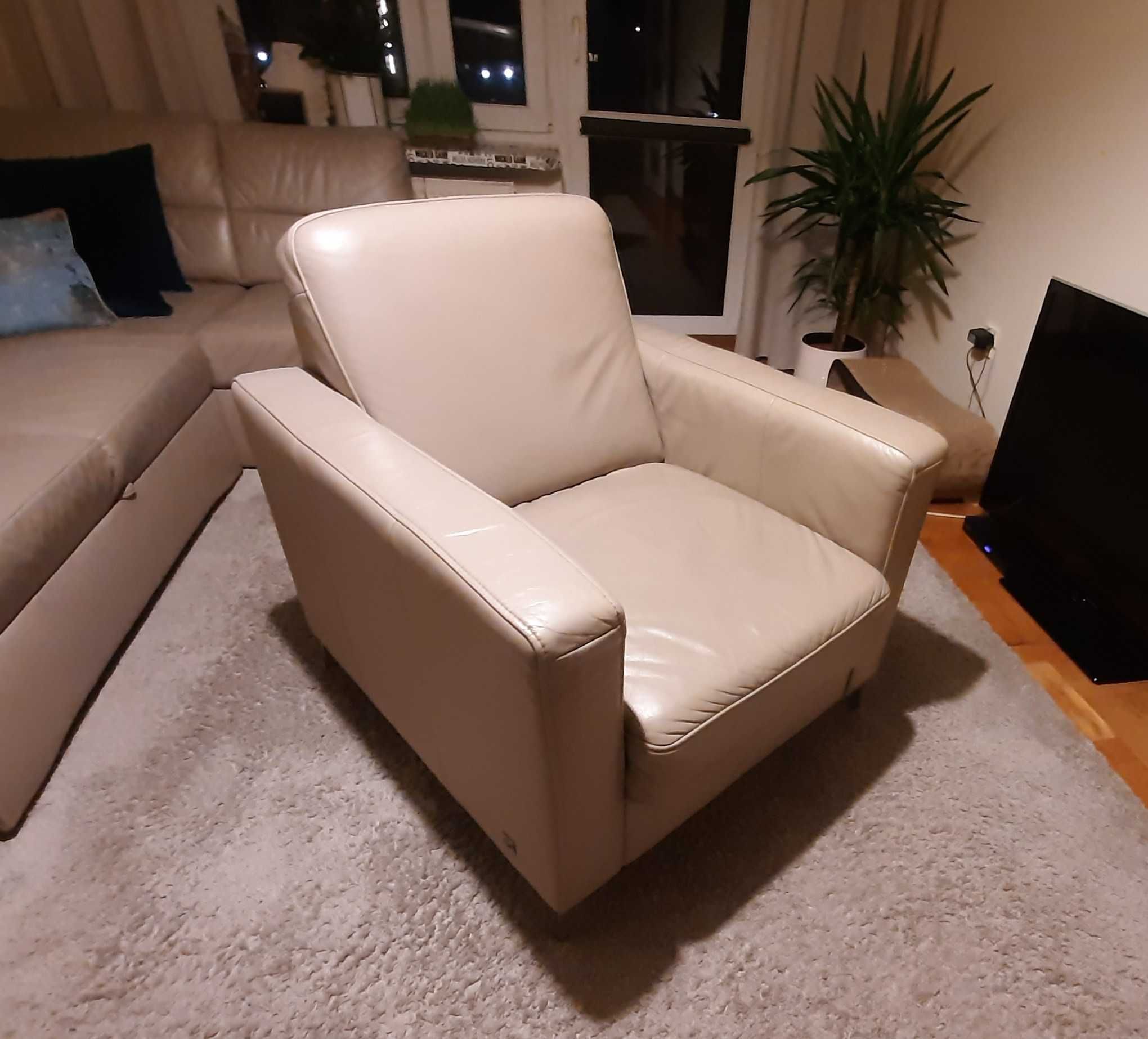 Skórzany fotel wypoczynkowy ETAP SOFA model BASIC